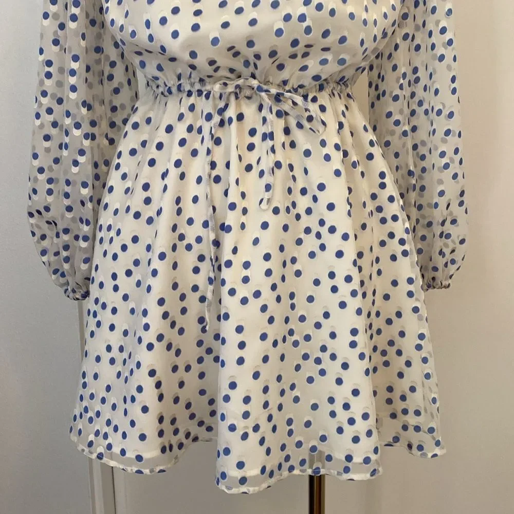 Lovers + Friends World Traveler Mini Dress Size XS in Speckled Ocean - Picture 6 of 16